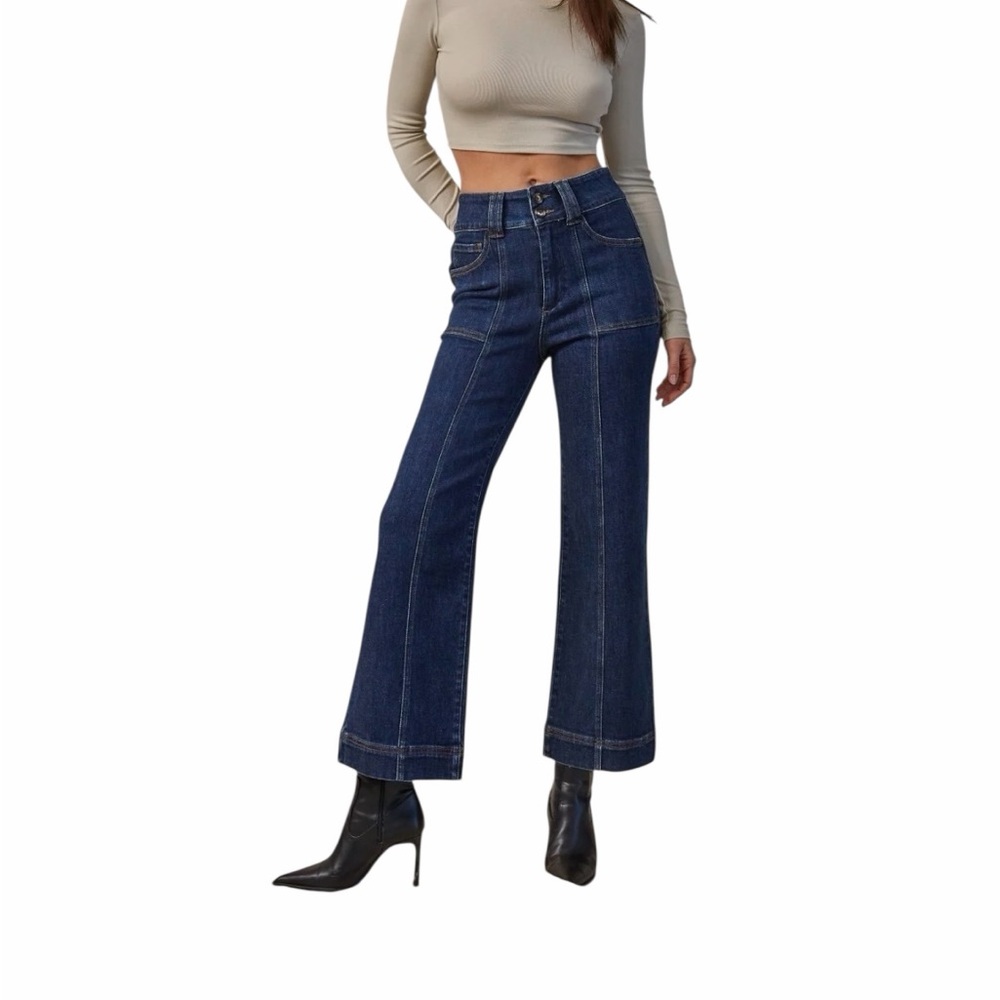 Mica•Ari Denim Wide Leg Crop Jeans